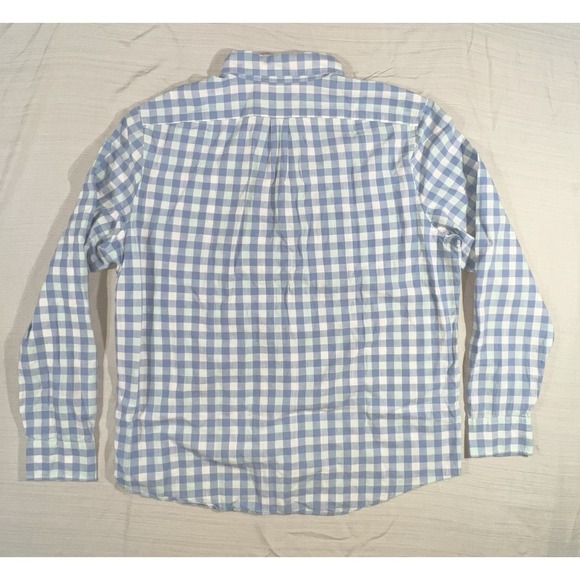 Vineyard Vines Slim Fit Whale Shirt Blue Check Long Sleeve Button Up Size Large - Picture 3 of 8